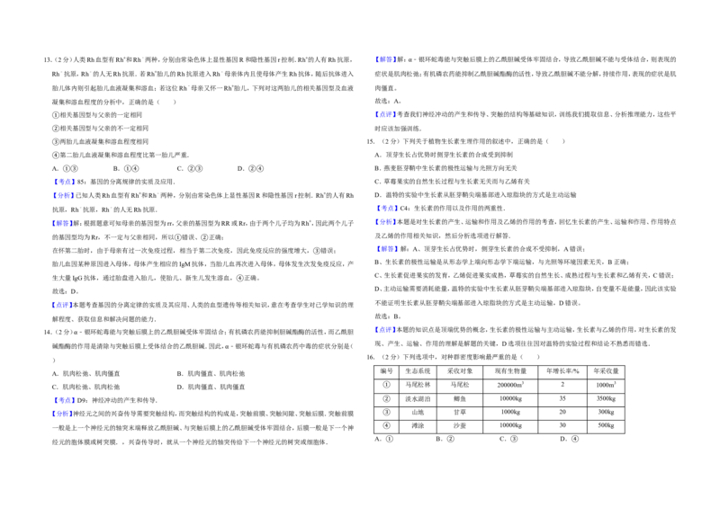 《2008年江苏省高考生物试卷解析版(1)_高考一二三轮复习_生物_2027年高考生物专项_2008年-2026年生物高考真题-G427_2008-2020年高考_地方卷_江苏高考生物07-20_A3word版》第5页预览