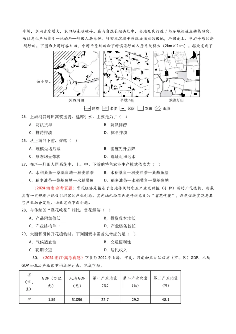 《专题14区域与区域发展（全国通用）（学生版）_地理_2026年-地理高考专项复习_十年（2016-2025）高考地理真题分类汇编（全国通用）-G15》第10页预览