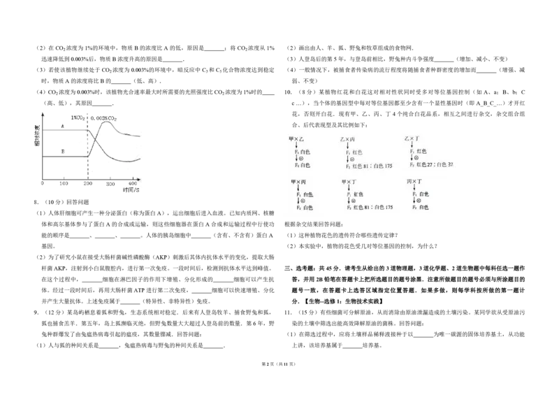 《2011年全国统一高考生物试卷（新课标）（含解析版）(1)_高考一二三轮复习_生物_2027年高考生物专项_2008年-2026年生物高考真题-G427_2008-2020年高考_全国卷_A3word版_PDF版（赠送）》第2页预览