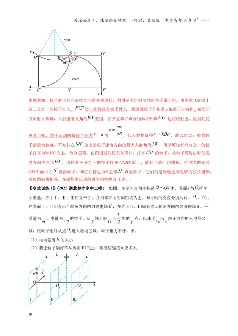 《第51讲 习题课 带电粒子在立体空间运动问题（复习讲义）（湖南专用）（教师版）_04-物理-高考总复习_一轮复习_2026年-物理高考一轮复习》第10页预览