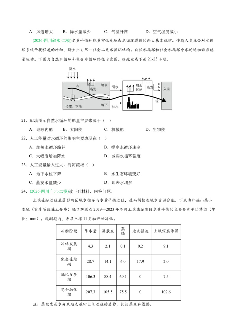 《专题03地球上的水（5大考点）（学生版）(1)_地理_2027年高考地理专项复习_2026年高考地理二模试题分类汇编（新高考专用）-G288_2026版》第6页预览