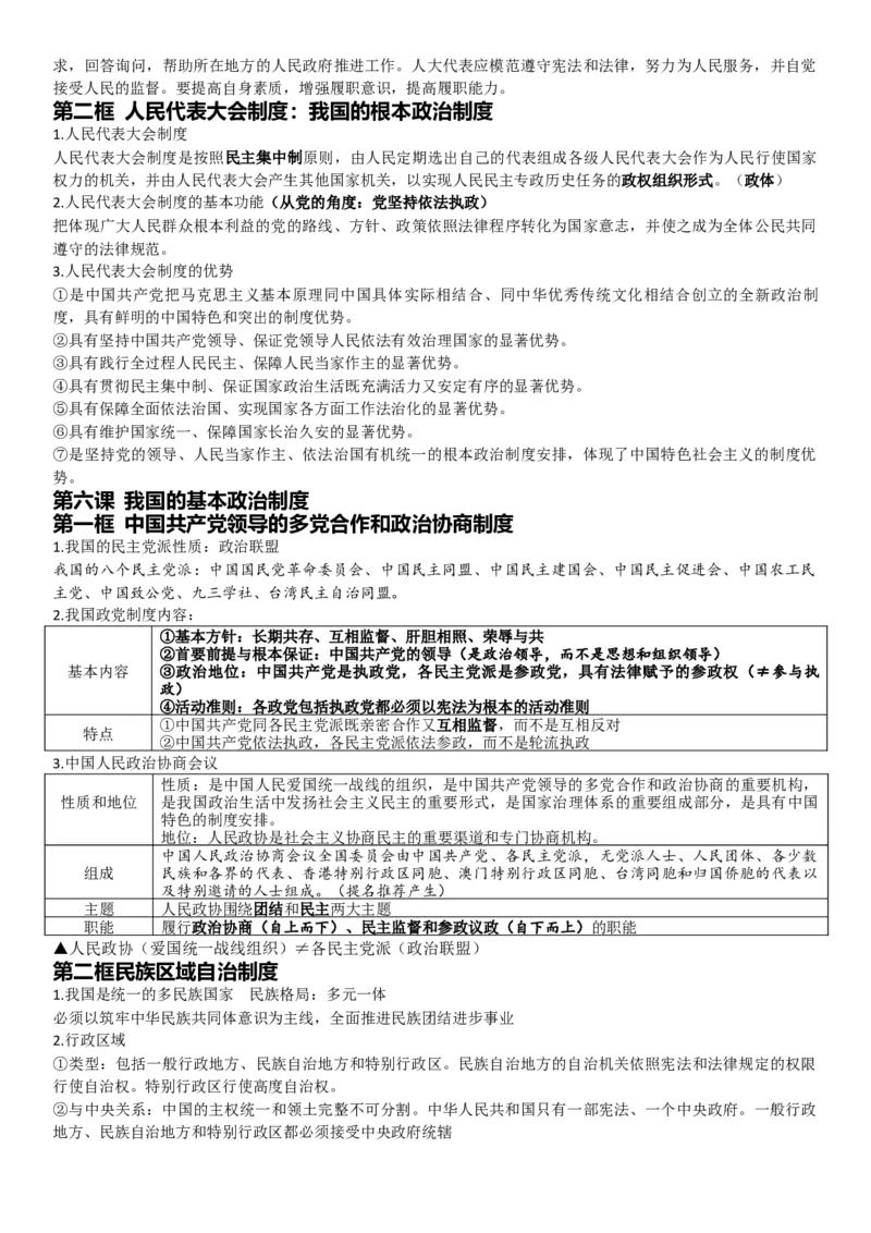 《政治与法治知识总结和必背答题模板-2025届高考政治一轮复习统编版必修三-12页_zheng治_2026年-政治高考专项复习_2026年高考政治高考必备知识清单-G411_资料》第4页预览