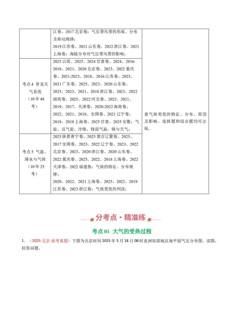 《专题03地球上的大气（全国通用）（教师版）_地理_2026年-地理高考专项复习_十年（2016-2025）高考地理真题分类汇编（全国通用）-G15》第2页预览
