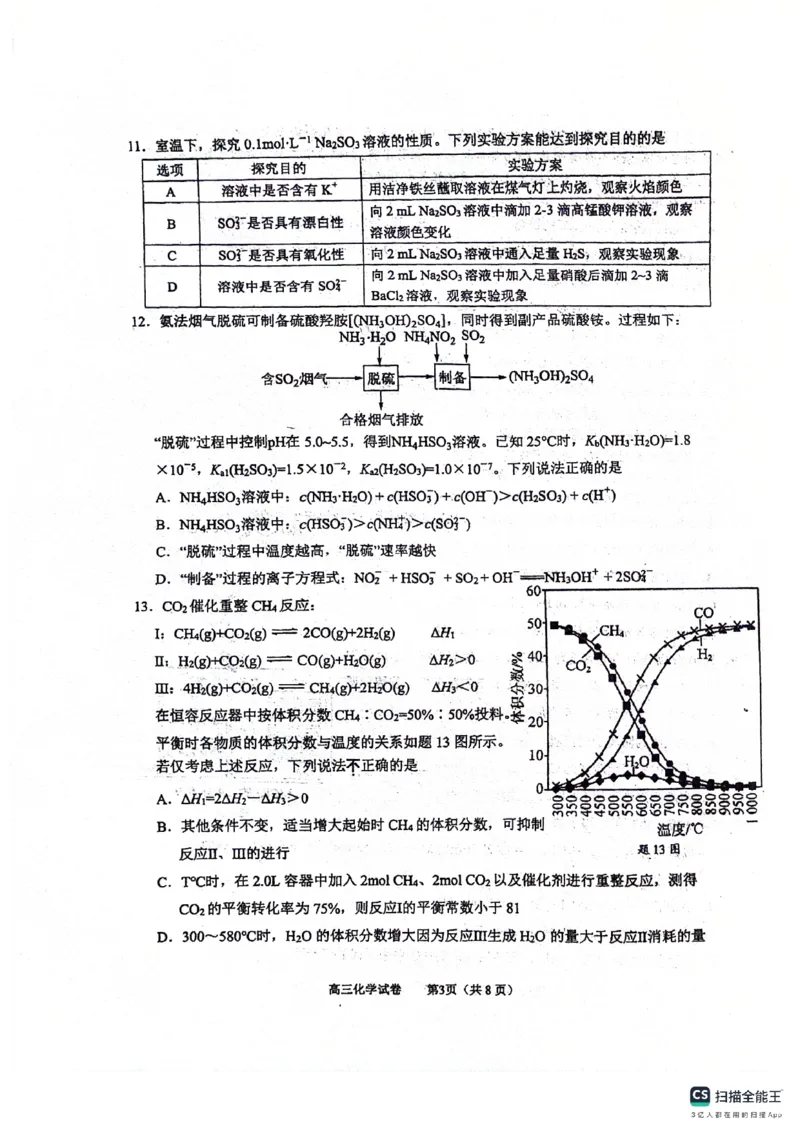 《2_05化学江苏苏州市（三模）试卷+标答_2025版教学资源包_（总复习系列）2025版《5年高考3年模拟》新高考版B版（⭐全科）_2025版.新高考新教材版.选考总复习.化学.5·3B版_1_资源拓展》第3页预览