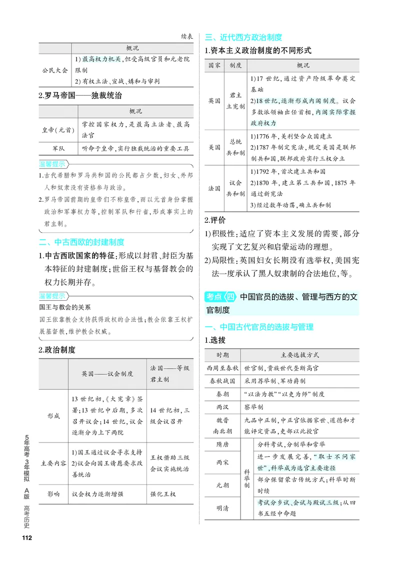 《2_知识讲解-13-第十三单元　政治制度及官员的选拔与管理_2024版教学资源包_2024版.新高考版历史.5·3A版_13_第十三单元政治制度及官员的选拔与管理_4_PDF教参电子书》第5页预览