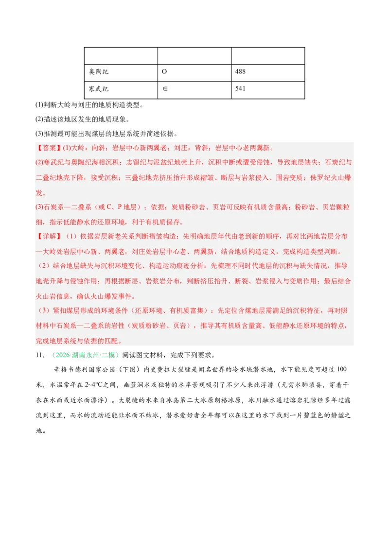 《专题02地质地貌、植被土壤和自然环境的整体性与差异性（4大考点）（教师版）(1)_地理_2027年高考地理专项复习_2026年高考地理二模试题分类汇编（湖南专用）-G292_2026版》第6页预览