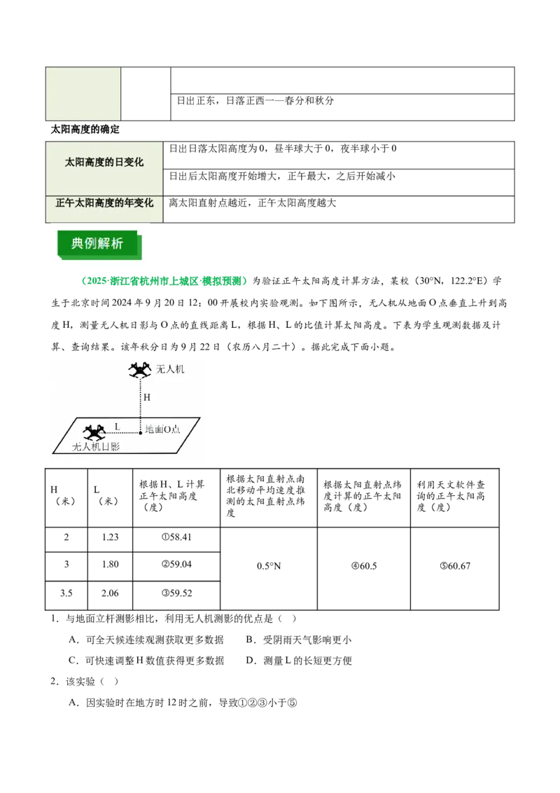 《专题1太阳视运动与日影（重难专练）（全国通用浙江专用）（教师版）_地理_2026年-地理高考二轮复习_2026年高考地理二轮复习课件+讲义+练习（新高考通用）-G92_2026版》第7页预览