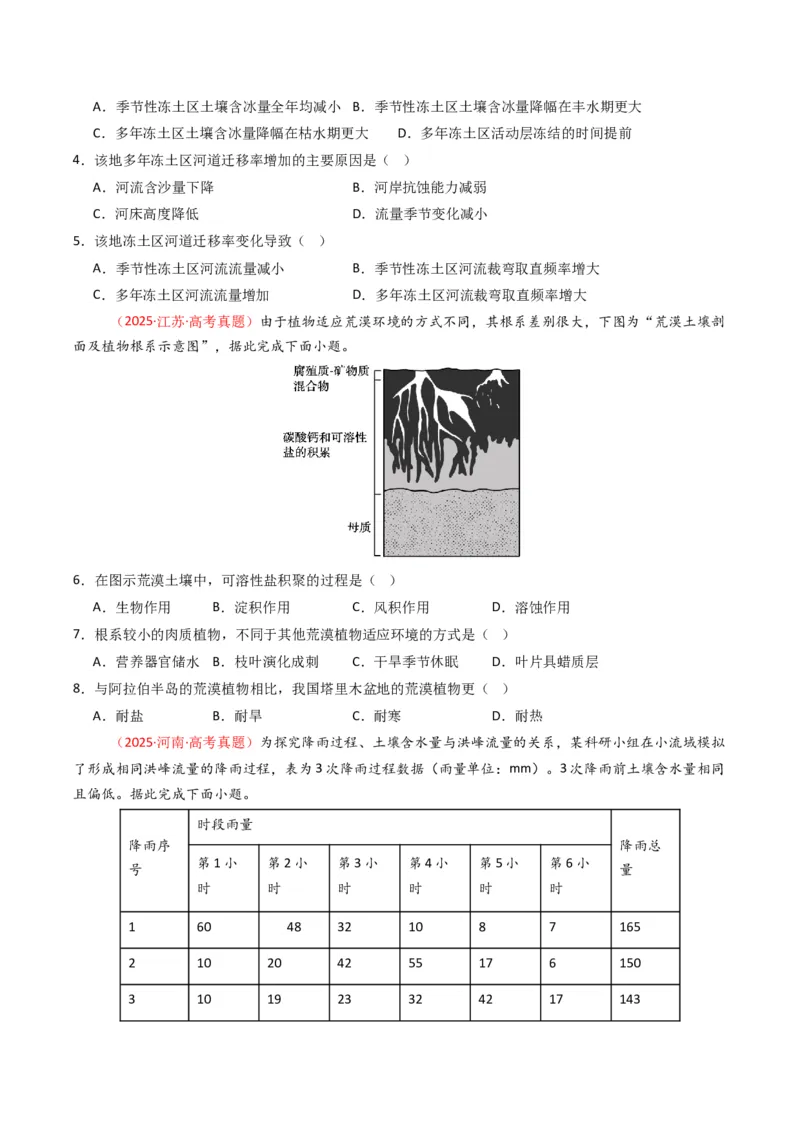 《专题06自然环境的整体性与差异性（全国通用）（学生版）_地理_2026年-地理高考专项复习_十年（2016-2025）高考地理真题分类汇编（全国通用）-G15》第3页预览