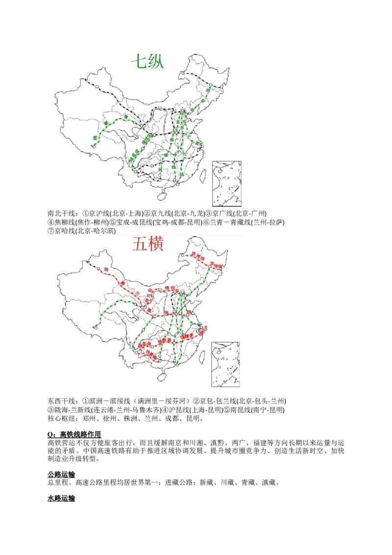 《2027届高考地理一轮复习知识梳理——中国交通运输业_地理_2027年高考地理一轮_32027届高考地理一轮复习知识梳理（区域地理中国地理）》第2页预览