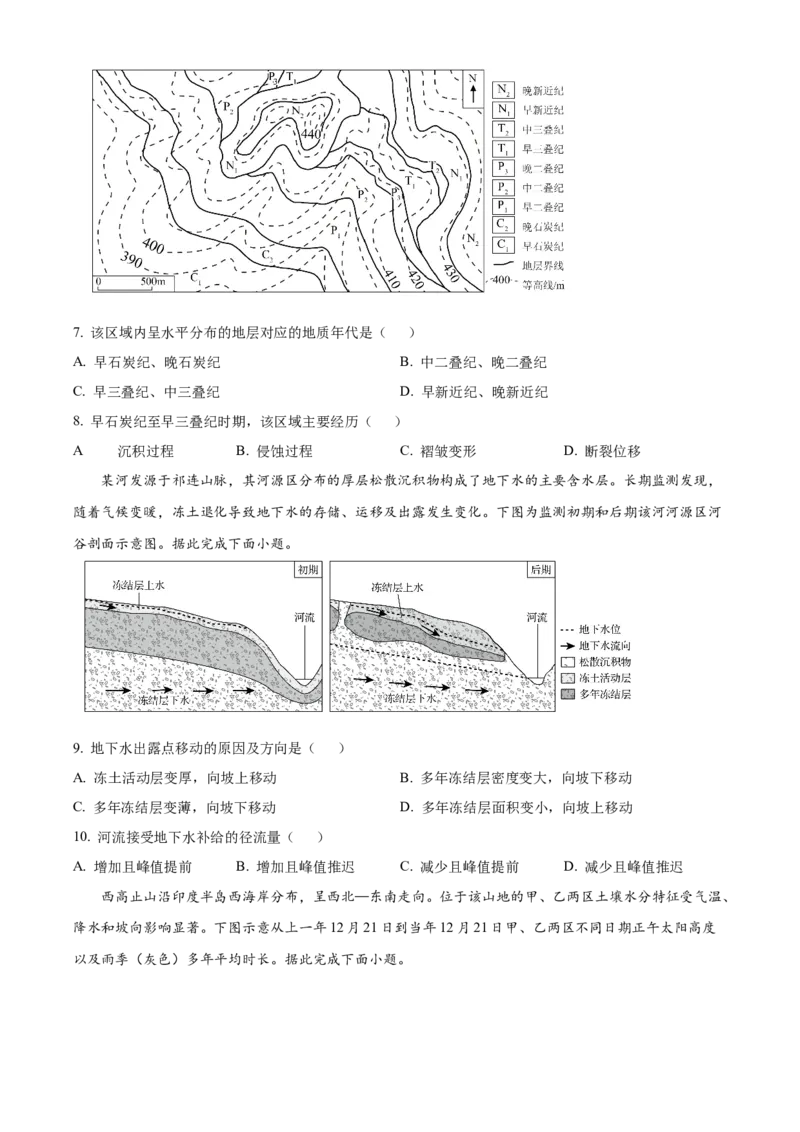 《2025年黑龙江、吉林、辽宁、内蒙古高考地理真题（原卷版）_地理_2026年-地理高考专项复习_2008年-2025年地理高考真题_2025年高考》第3页预览