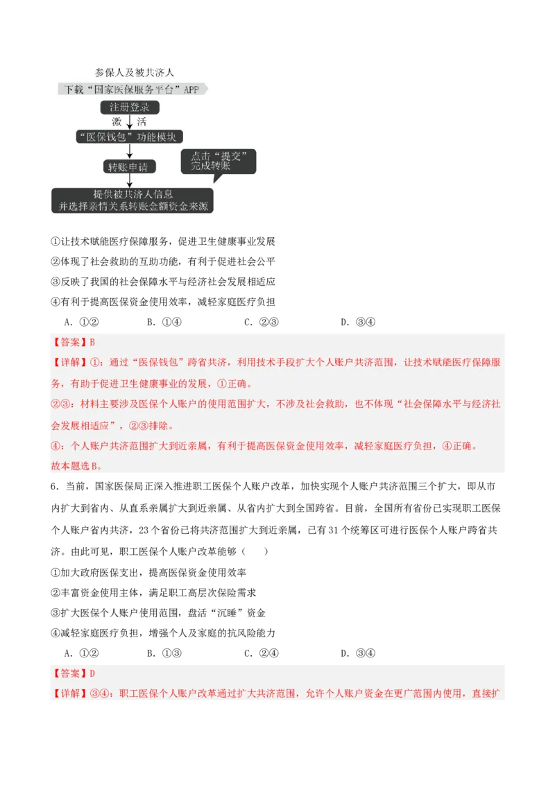 《提分攻略22时政微热点:医保个人账户跨省共济(全国通用)(教师版)_zheng治_2026年-政治高考专项复习》第8页预览