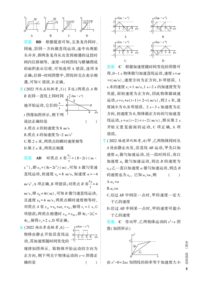 《2_5.PDF教参电子书——分层集训册_2024版教学资源包_2024版.新高考版物理.5·3A版_1_专题一直线运动_2_PDF教参电子书》第5页预览