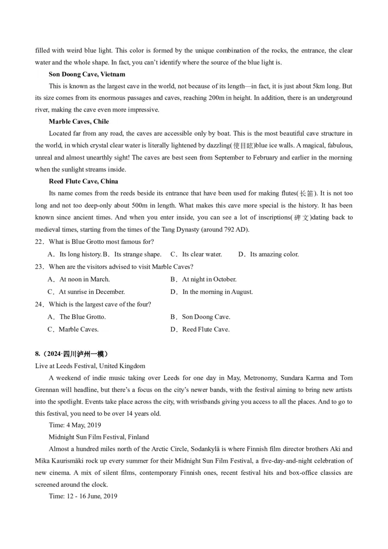 《01阅读理解（应用文）（全国卷专用）（原卷版）_英语(2)_专项复习_2025年_2024年高考一模试题分类汇编英语全国卷专用》第7页预览