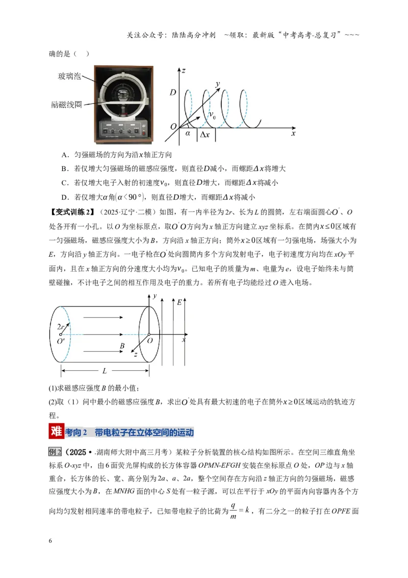 《第51讲 习题课 带电粒子在立体空间运动问题（复习讲义）（湖南专用）（学生版）_04-物理-高考总复习_一轮复习_2026年-物理高考一轮复习》第6页预览