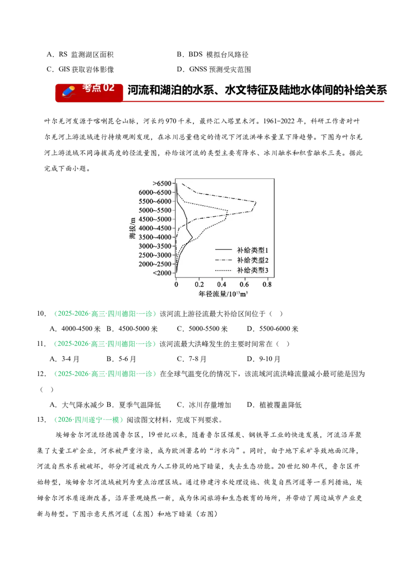 《专题03地球上的水（5大考点）（学生版）_地理_2027年高考地理专项复习_2026年高考地理一模试题分类汇编（四川专用）-G175_2026版》第3页预览