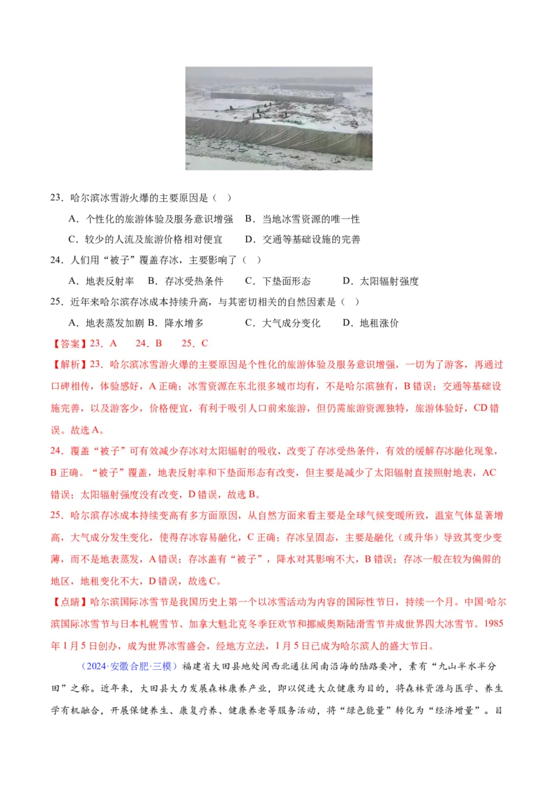 《专题16服务业的区位选择（全国通用）（教师版）_地理_2026年-地理高考专项复习_2025年高考地理三模试题分类汇编（新高考通用）_2024版》第9页预览