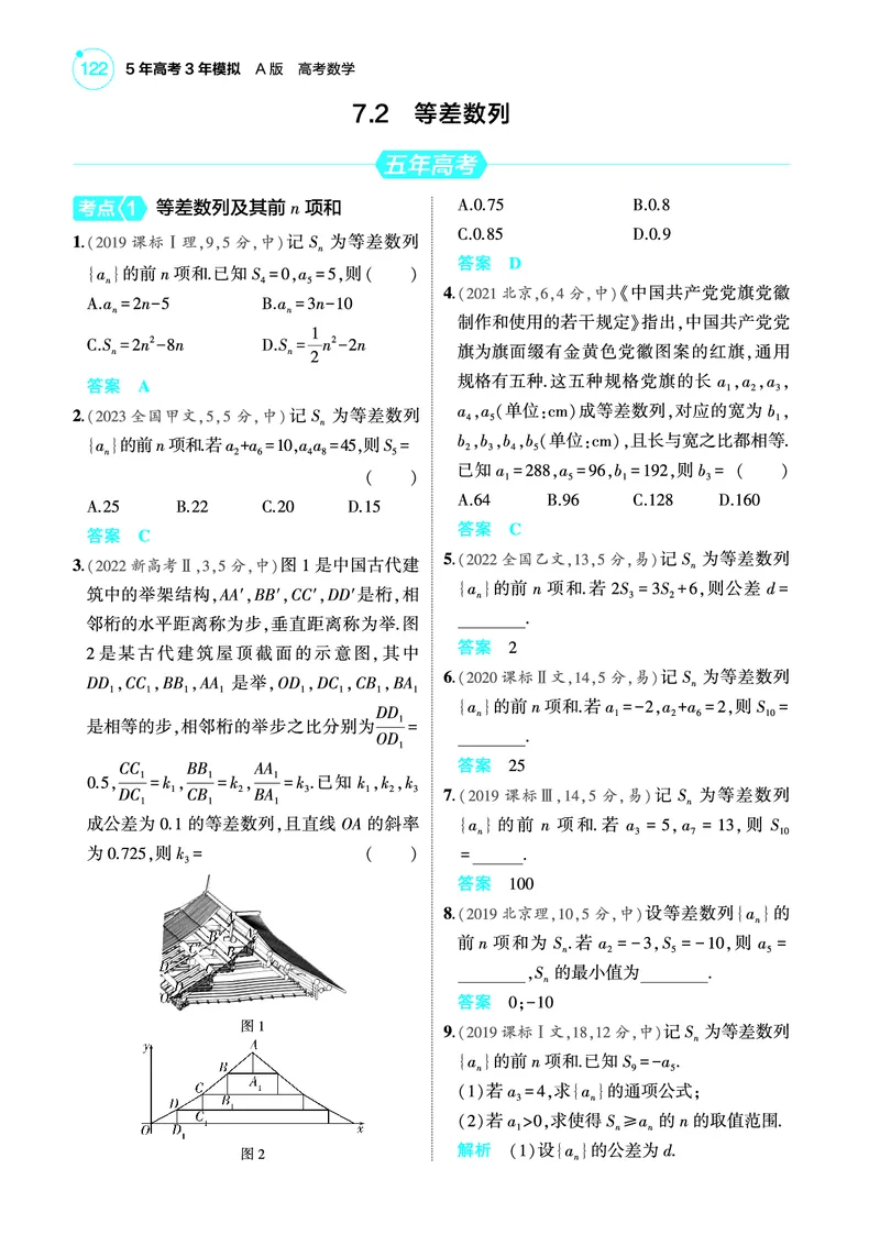 《2_7.2等差数列训练册_2025版教学资源包_（总复习系列）2025版《5年高考3年模拟》新高考版A版（⭐全科）_2025版.新高考版.高考总复习.数学.5·3A版_图书电子教参_专题七数列_72等差数列》第1页预览