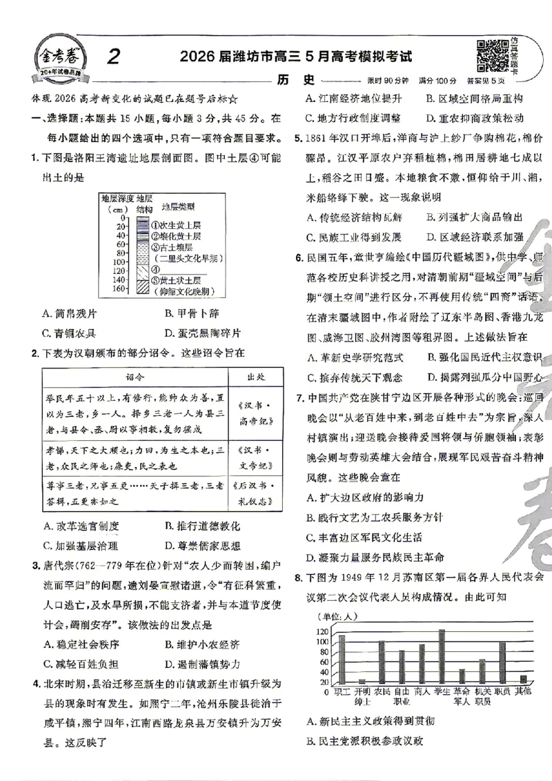 《历史A4_652027《天星教育•金考卷特快专递》（第1-3期）（高考）（9科全）_2027《天星教育•金考卷特快专递》（第2期）（高考）（9科全）》第7页预览