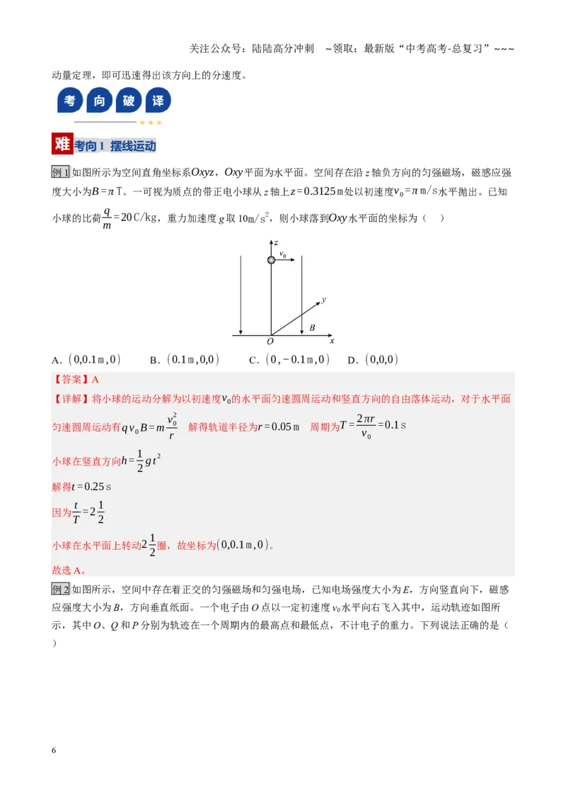 《第48讲带电粒子在叠加场中的运动（复习讲义）（黑吉辽专用）（教师版）_04-物理-高考总复习_一轮复习_2026年-物理高考一轮复习_2026年高考物理一轮课件+讲义+练习（黑吉辽蒙专用）-G330》第6页预览