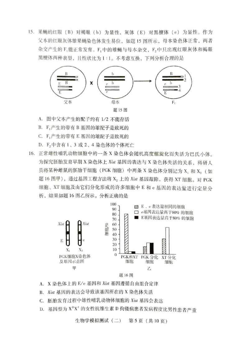 《21_2024广东二模（试卷+答案）_2025版教学资源包_（总复习系列）2025版《5年高考3年模拟》新高考版B版（⭐全科）_2025版.新高考新教材版.选考总复习.生物.5·3B版_第二部分图书拓展资源》第5页预览
