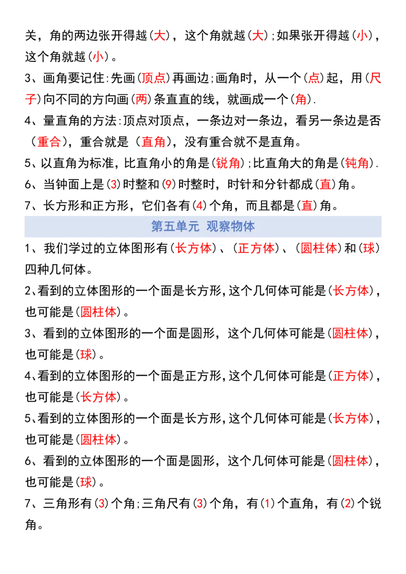 《二年级上册数学1-8单元知识点汇总(1)_2年级上册同步教辅_2上-数学_二上数学-重点必背资料通用》第2页预览