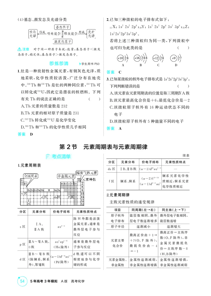 《1_第五章物质结构与性质精讲册_2026版教学资源包_202653高考总复习A版_江苏版_2026版.江苏版.选考总复习.化学.5·3A版_二、教师用书PDF_第五章物质结构与性质_1_专题资料包》第2页预览