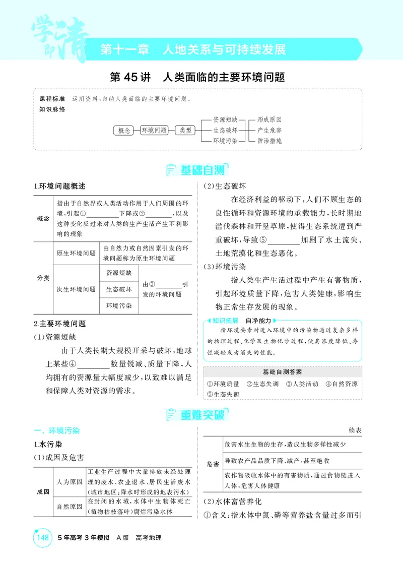 《1_第十一章　人地关系与可持续发展_2026版教学资源包_202653高考总复习A版_湖南版_2026版.湖南版.选考总复习.地理.5·3A版_第十一章人地关系与可持续发展_2_精讲册PDF》第1页预览