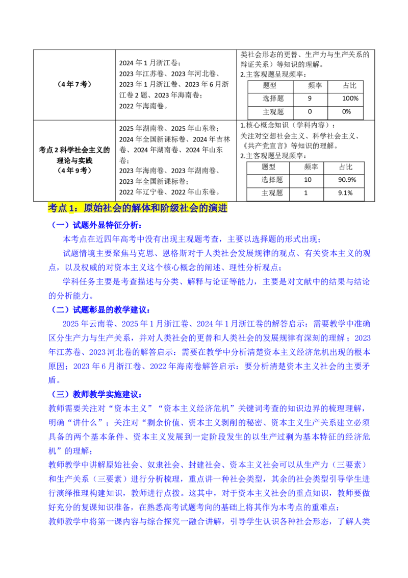 《专题01社会主义从空想到科学、从理论到实践的发展（全国通用）（原卷版）_zheng治_2026年-政治高考专项复习_五年（2021-2025）高考政治真题分类汇编（全国通用）-C438》第2页预览