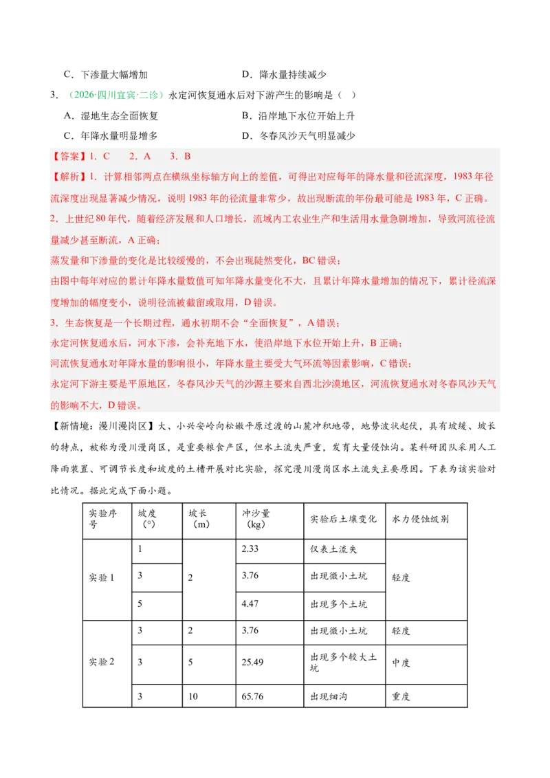《专题04自然地理环境的整体性与差异性（含植被、动物及土壤）（4大考点）（教师版）(1)_地理_2027年高考地理专项复习_2026年高考地理二模试题分类汇编（四川专用）-G282_2026版》第2页预览