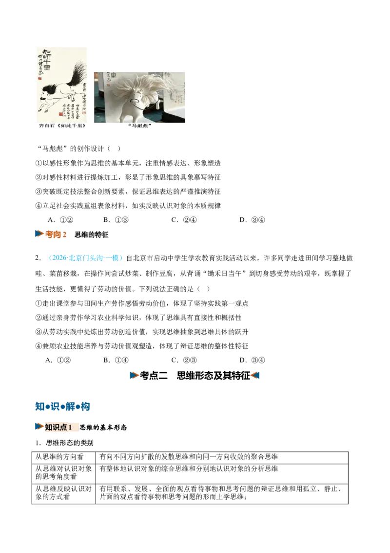 《第01课走进思维世界（复习讲义）（学生版）_zheng治_2027年高考政治一轮_2027年高考政治一轮复习讲义+练习+课件（新教材新高考）-G55_2027版》第5页预览