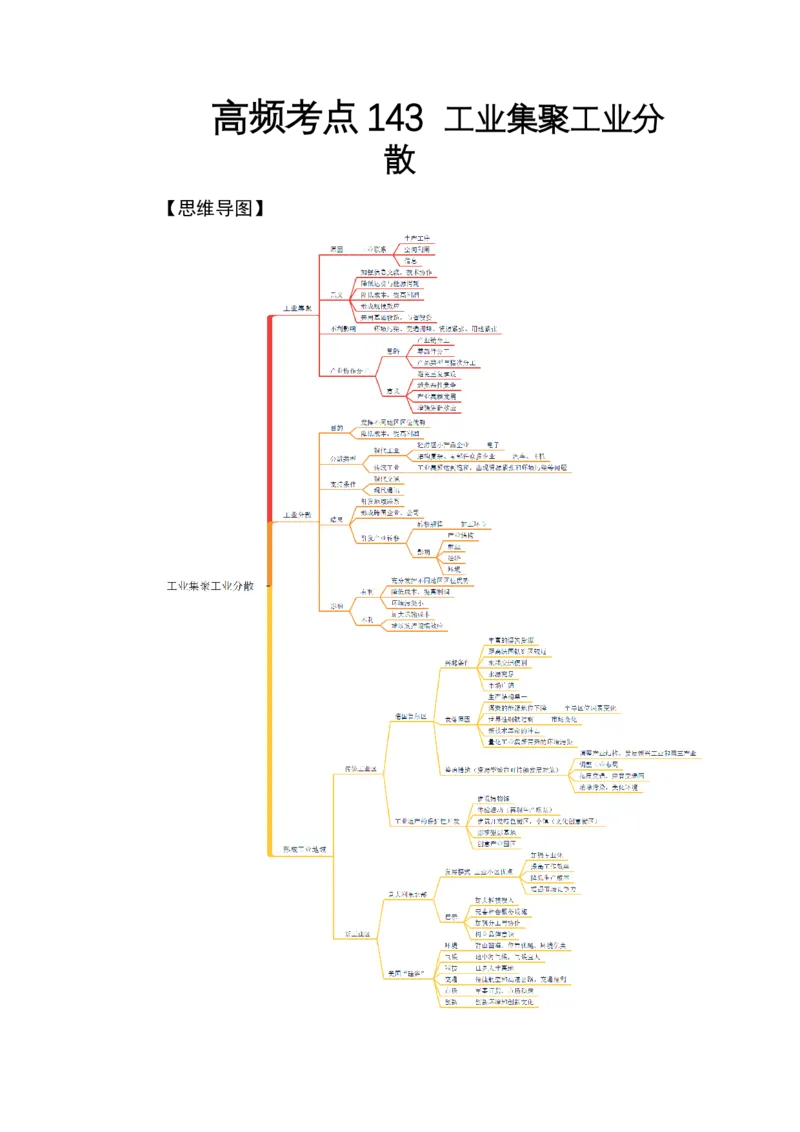 《高频考点143工业集聚工业分散_地理_2026年-地理高考专项复习_42026年高考地理高频考点专项突破思维导图+解题技巧+专项突破》第1页预览