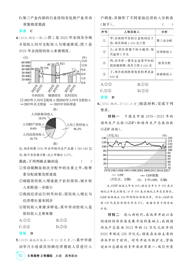 《1_精练册-题型专练2_2026版教学资源包_202653高考总复习A版_山东版_2026版.山东版.选考总复习.政治.5·3A版_一、图书电子教参_必修2经济与社会_题型专练2_1_精练册PDF》第3页预览