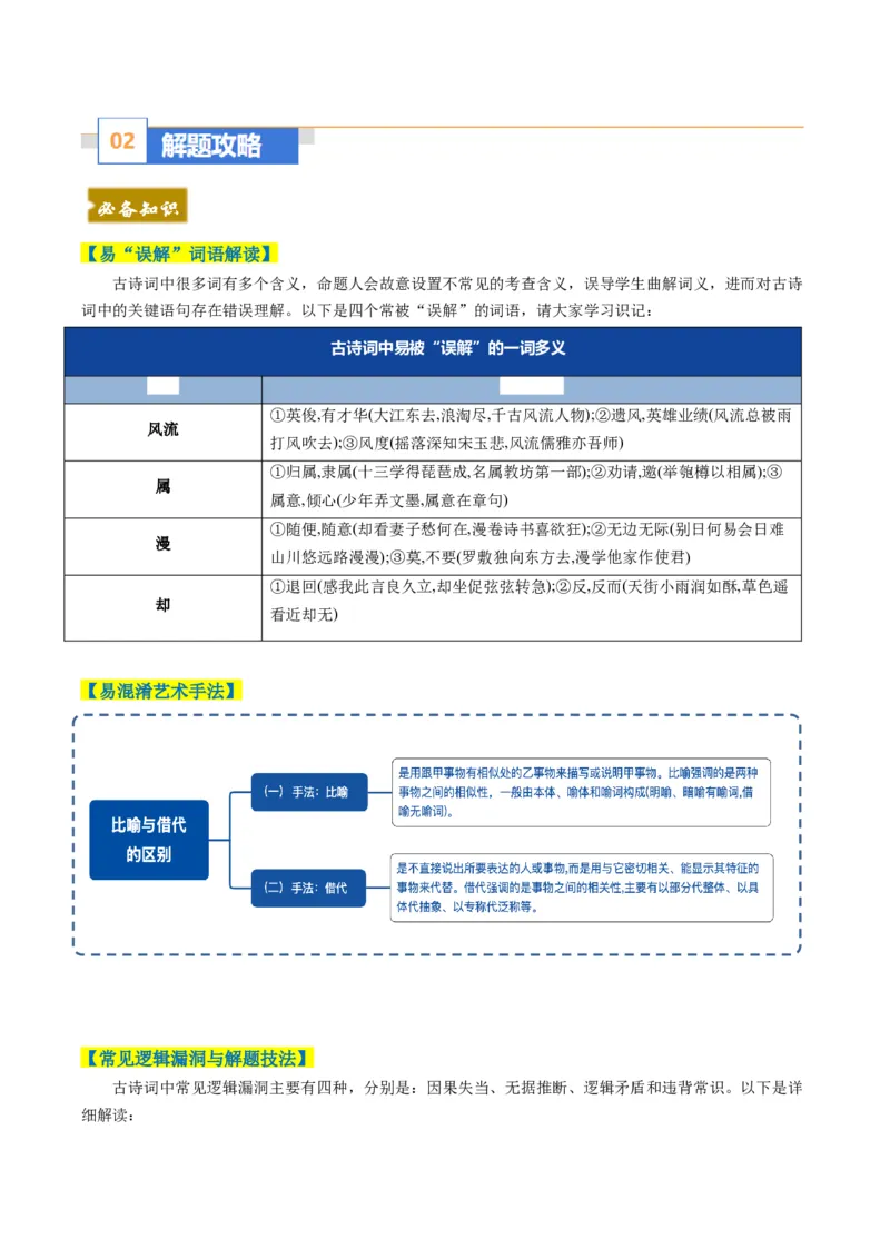 《题型01古代诗歌选择题题型突破（题型专练）（全国通用）（教师版）_二轮复习_2026年-语文二轮复习_2026年高考语文二轮复习课件+讲义+练习（新高考通用）-G92_2026版》第2页预览