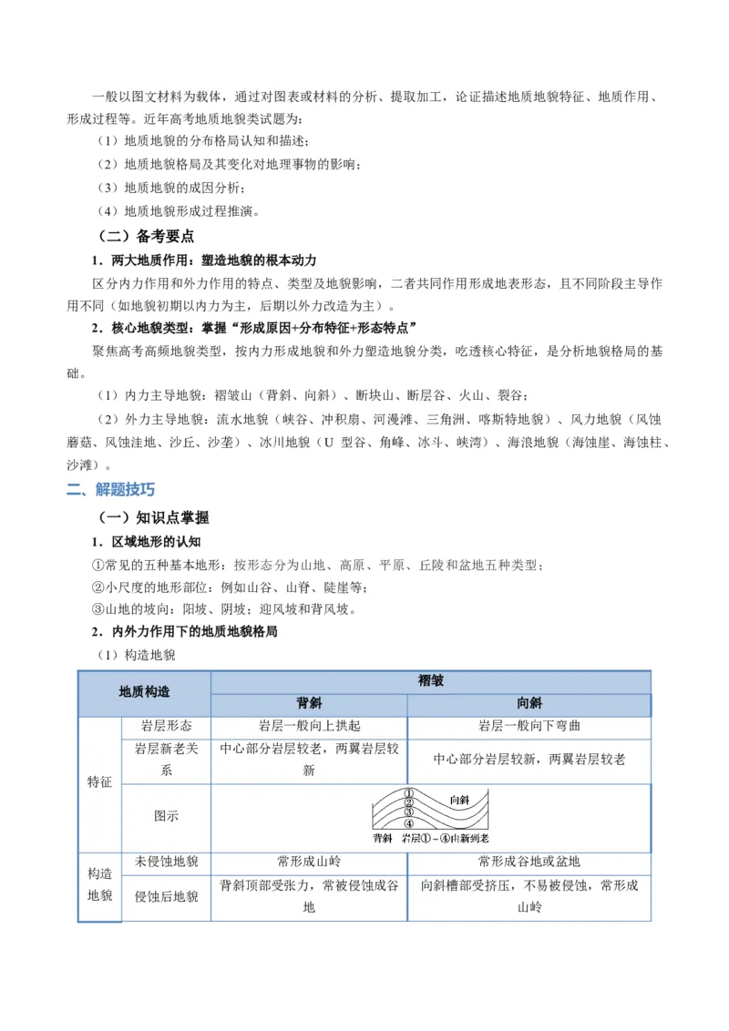 《题型13地质地貌格局和演化过程及其影响的描述方法（题型专练）（全国通用）-（教师版）_地理_2026年-地理高考专项复习_2026年高考地理重难点讲义专练（新高考通用）-G102_2026版》第2页预览