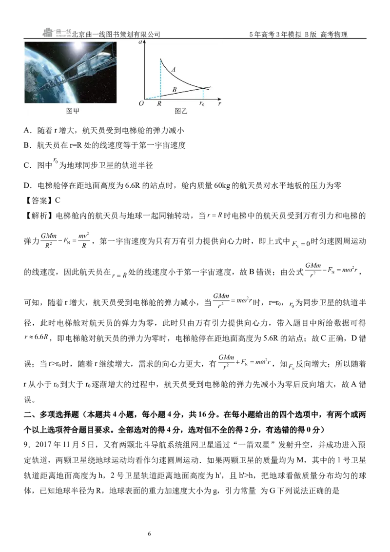 《12_05.综合检测（五）万有引力与宇宙航行教师版_2026版教学资源包_202653高考总复习A版_山东版_2026版.山东版.选考总复习.物理.5·3A版_三、综合检测练_教师版_1_模块综合检测》第6页预览