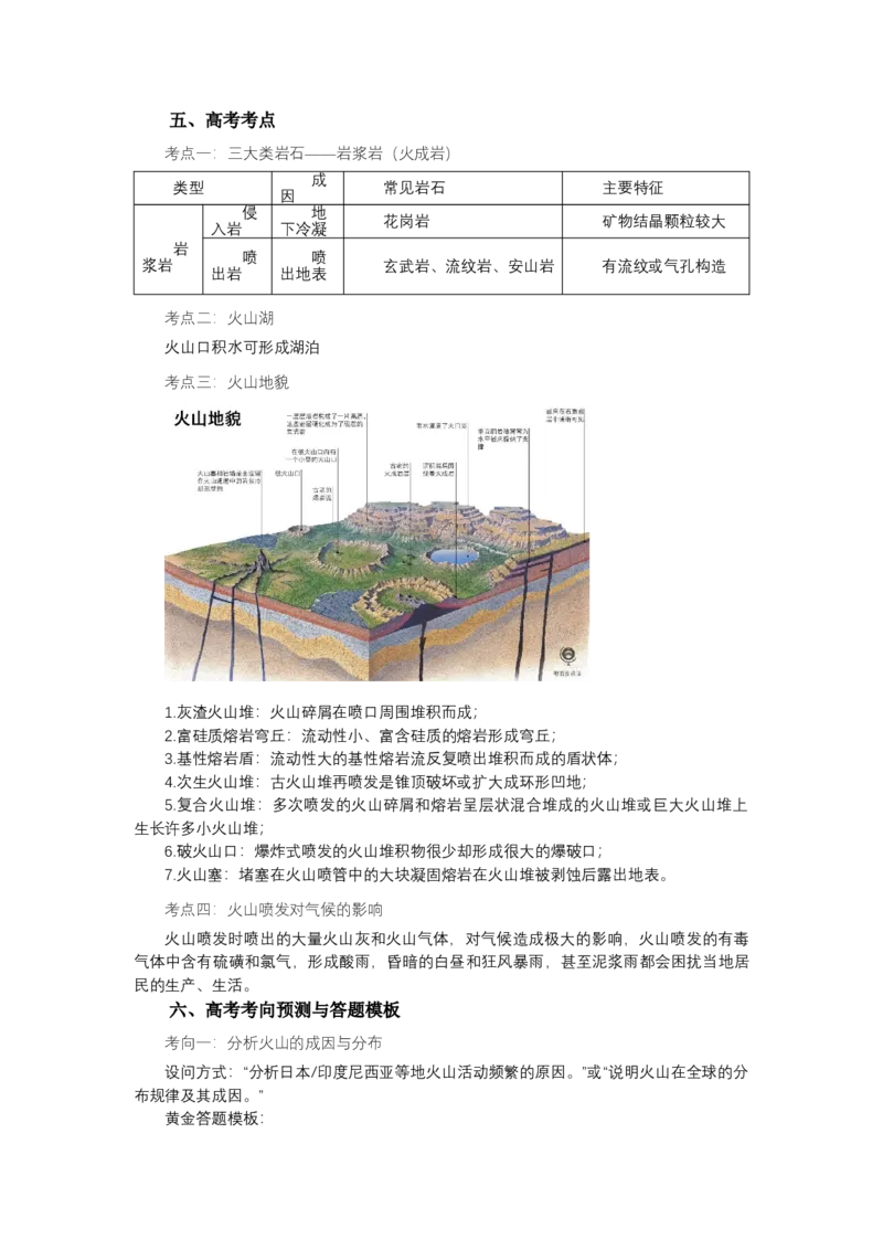 《高频考点100火山-高考地理高频考点专项突破_地理_2026年-地理高考专项复习_42026年高考地理高频考点专项突破思维导图+解题技巧+专项突破》第6页预览