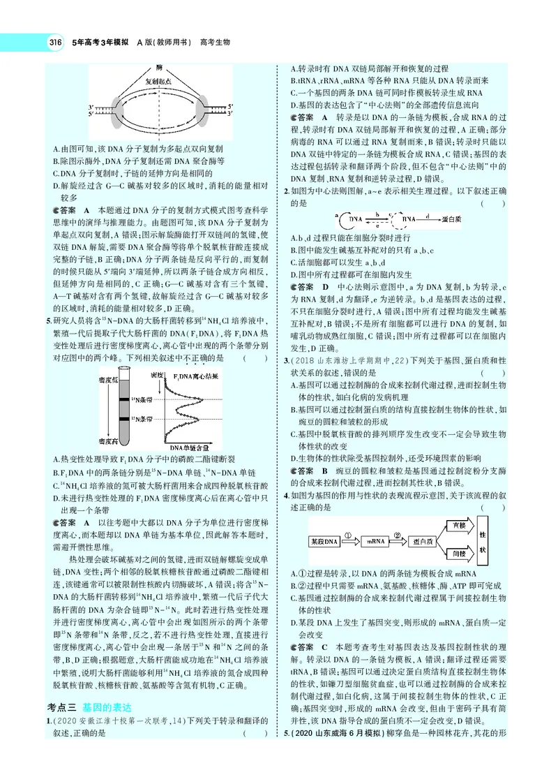 《专题8　遗传的分子基础_2022版教学资源包_五年高考三年模拟_2022版新高考版选考总复习生物5·3A版_0125143739_专题8遗传的分子基础_专题PDF_专题PDF_专题电子书》第9页预览