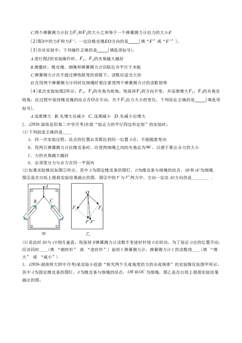 《第11讲探究两个互成角度的力的合成规律（专项训练）（湖南专用）（学生版）_地理_2027年高考地理一轮_2027年高考物理一轮课件+讲义+练习（湖南专用）-G331_2027版》第3页预览