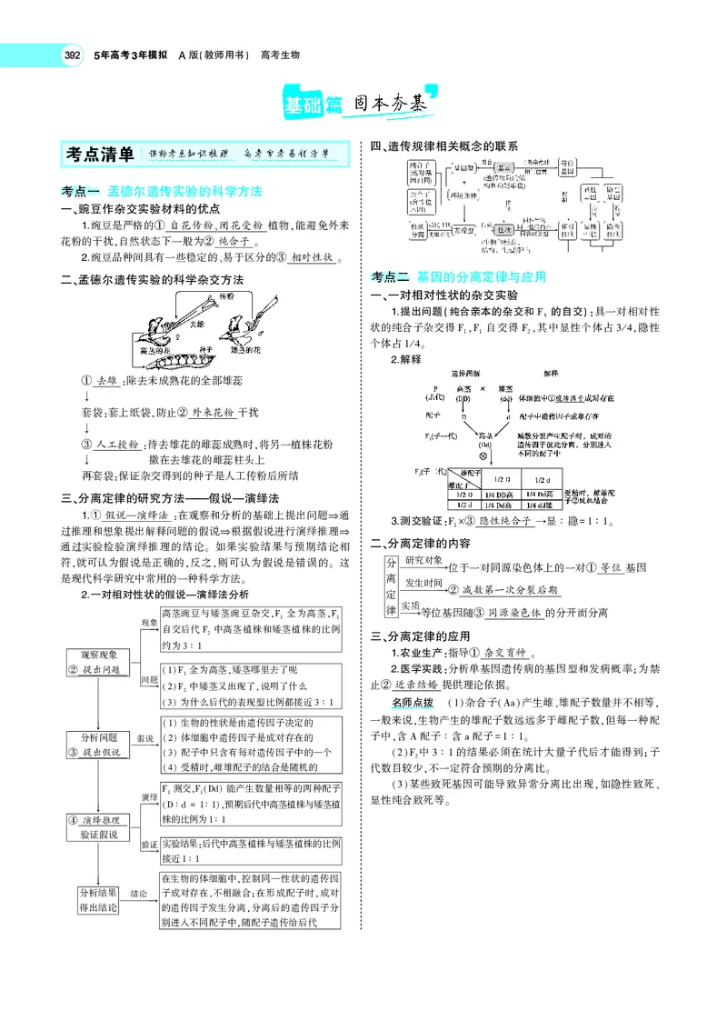 《专题10　基因的分离定律_2022版教学资源包_五年高考三年模拟_2022版新高考版选考总复习生物5·3A版_0125143739_专题10基因的分离定律_专题PDF_专题PDF_专题电子书》第2页预览