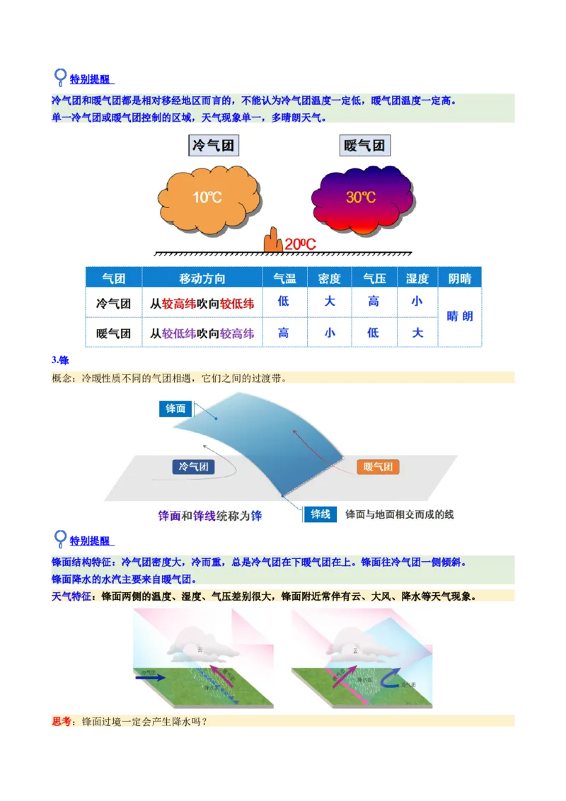 《第09讲常见的天气系统和天气（复习讲义）（全国通用）（学生版）_地理_2026年_2026年高考地理一轮复习讲义+练习+课件（新教材新高考）-G55_2026版_专题03地球上的大气》第5页预览