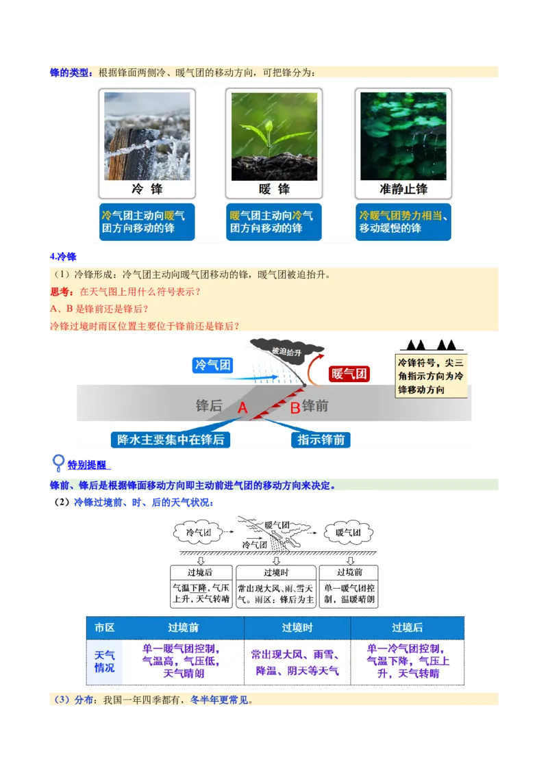 《第09讲常见的天气系统和天气（复习讲义）（全国通用）（学生版）_地理_2026年_2026年高考地理一轮复习讲义+练习+课件（新教材新高考）-G55_2026版_专题03地球上的大气》第6页预览