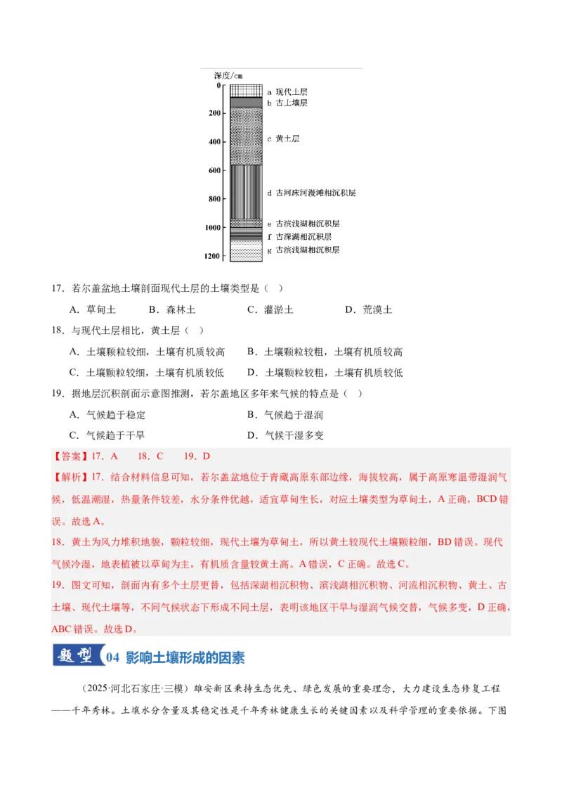 《第16讲植被与土壤（专项训练）（湖南专用）（教师版）_地理_2026年_2026年高考地理一轮课件+讲义+练习（湖南专用）-G331》第8页预览