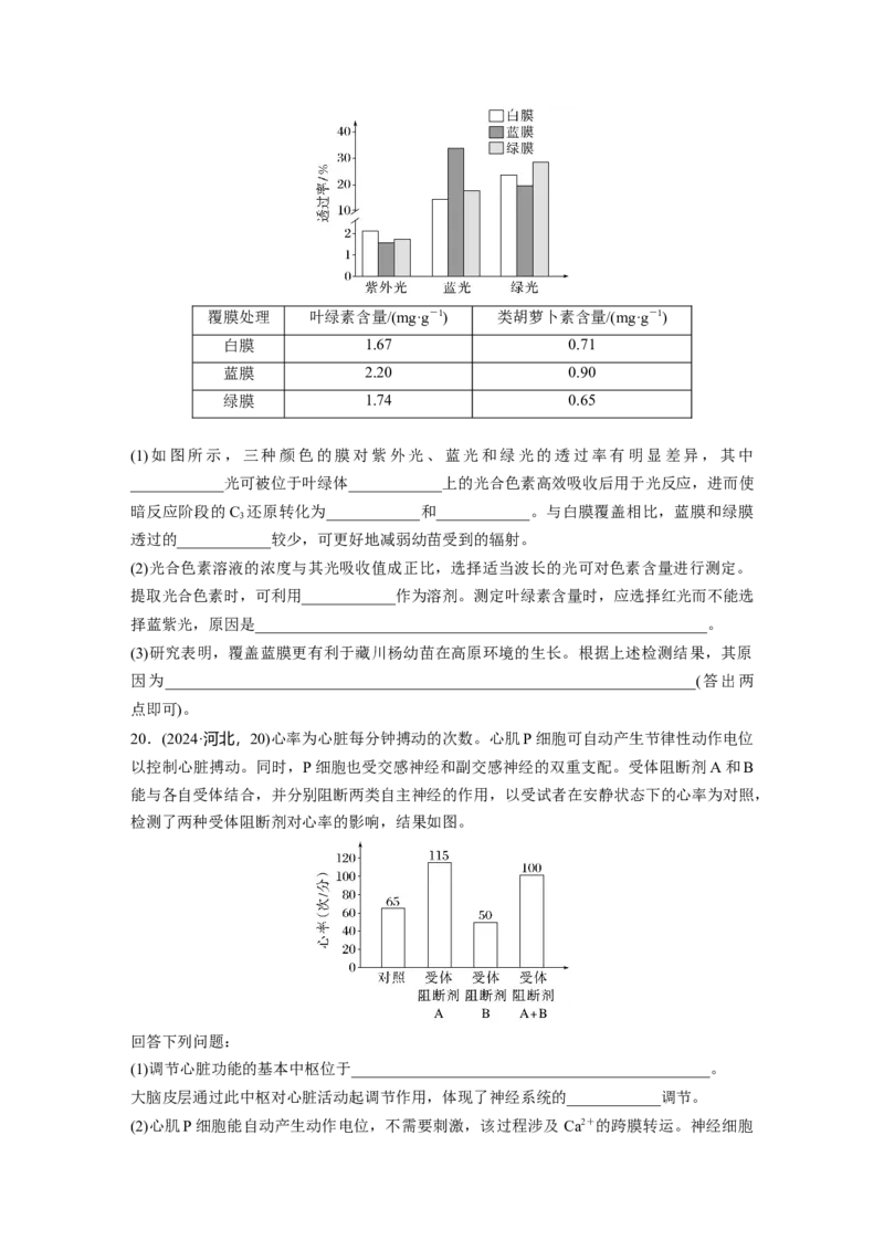 《2024年普通高中学业水平选择性考试(河北卷)(1)_2026版高中《二三轮复习+冲刺复习》_2021-2025生物高考题_2024生物高考题_学生》第5页预览