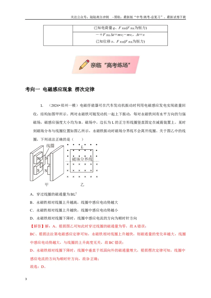 《选择8电磁感应高频问题（教师版）_04-物理-高考总复习_专项复习_2025年_2025年高中高考物理模型与方法_资料_8高考热点题型归类（二轮）》第3页预览
