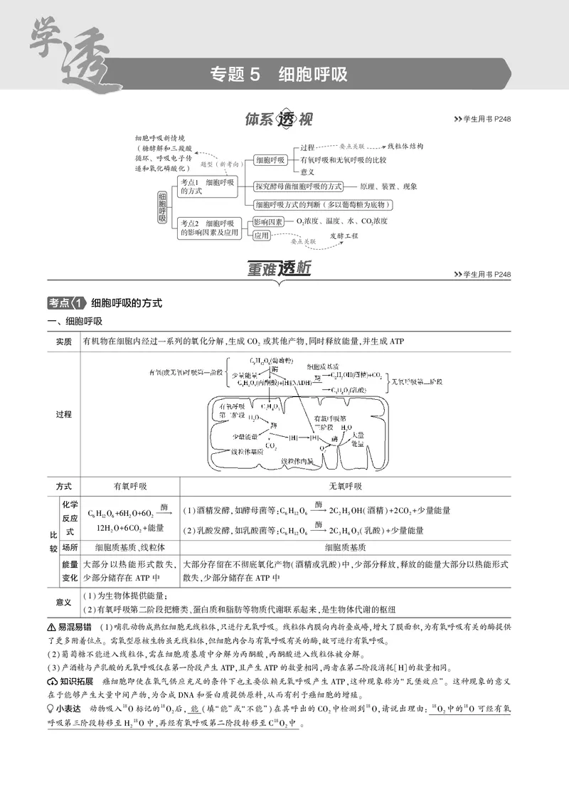 《5_2025版5·3B版新高考版教师用书PDF_2025版教学资源包_（总复习系列）2025版《5年高考3年模拟》新高考版B版（⭐全科）_2025版.新高考新教材版.选考总复习.生物.5·3B版_专题5细胞呼吸》第1页预览