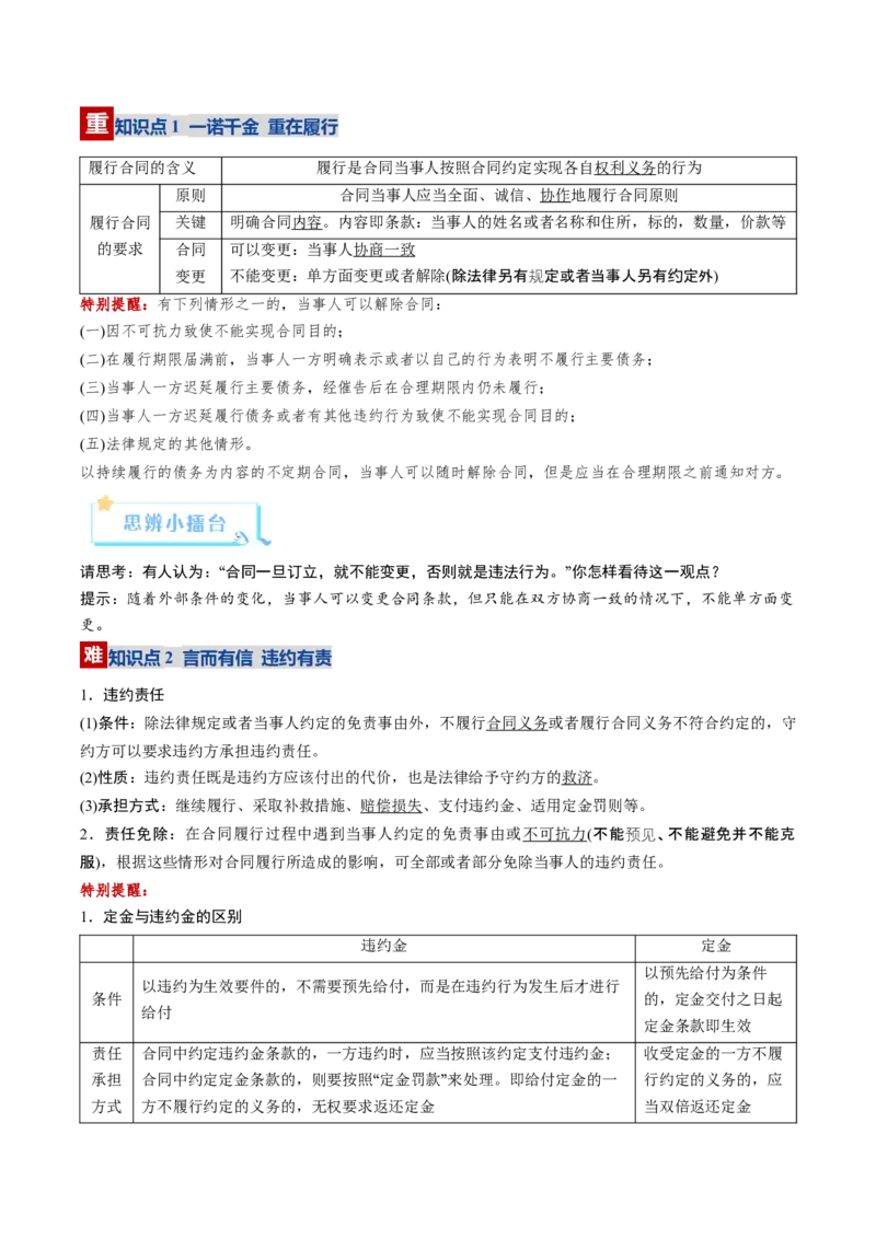 《第03课订约履约诚信为本（复习讲义）（学生版）（全国通用）_zheng治_2026年_2026年高考政治一轮复习讲义+练习+课件（新教材新高考）-G55_2026版_选择性必修2法律与生活》第8页预览
