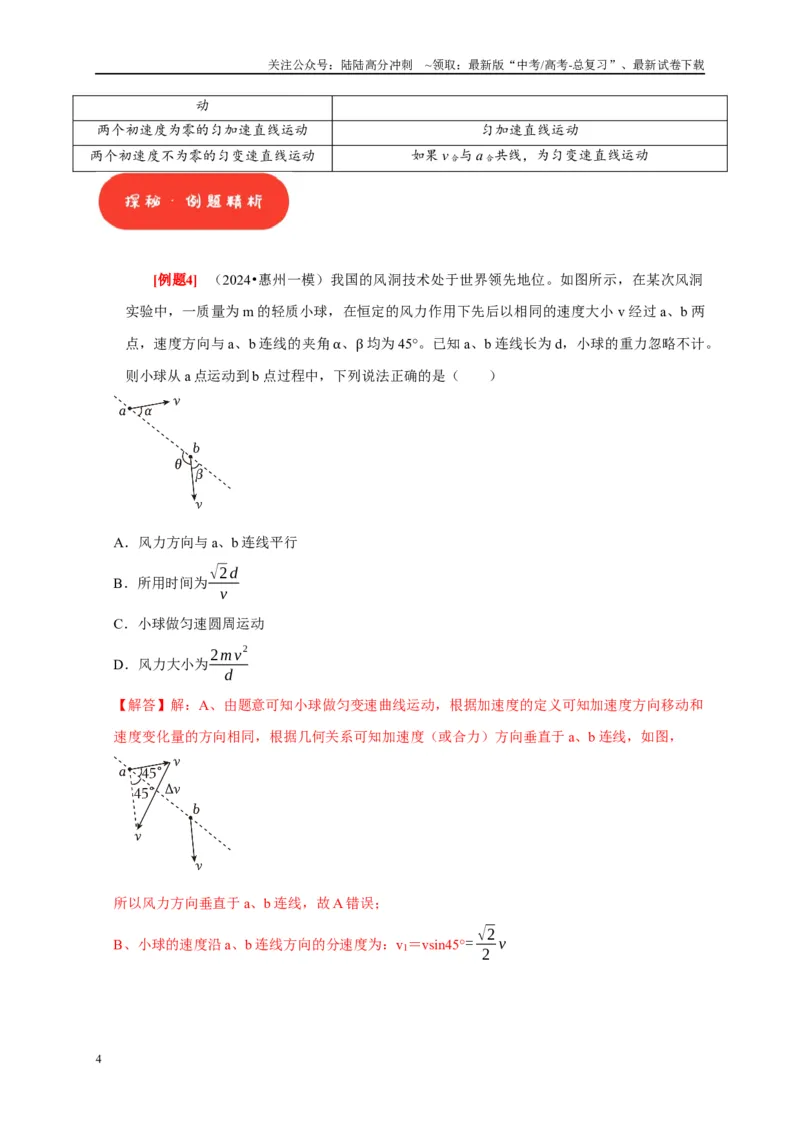 《第8讲　曲线运动运动的合成与分解（教师版）_04-物理-高考总复习_专项复习_2025年_2025高考物理考点精讲精练知识讲义专项训练_资料》第4页预览