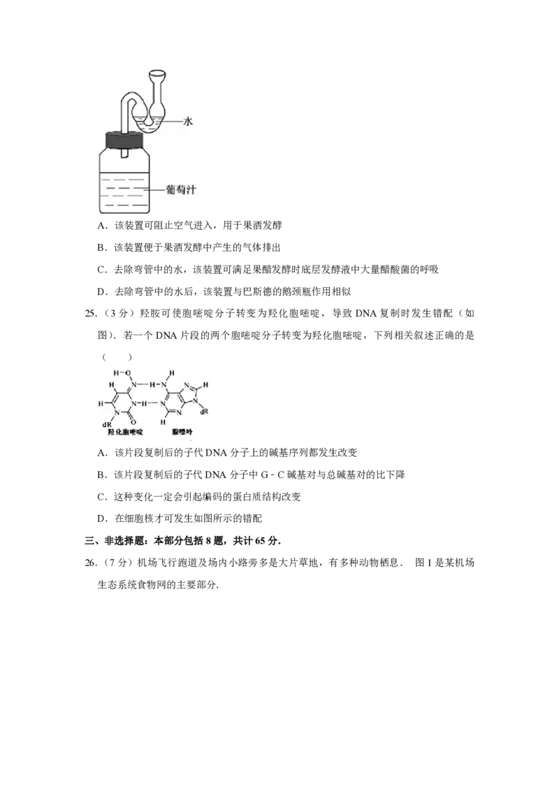 《2014年江苏省高考生物试卷(1)_高考一二三轮复习_生物_2027年高考生物专项_2008年-2026年生物高考真题-G427_2008-2020年高考_地方卷_江苏高考生物07-20_A4word版_PDF版（赠送）》第6页预览