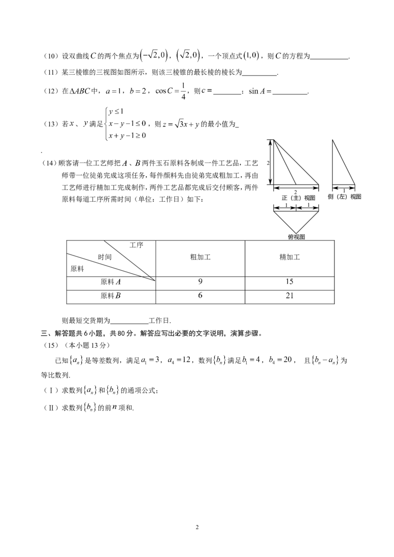 《2014年北京高考文科数学试题及答案_高考一二三轮复习_数学_2027年高考数学专项复习更新中_2008年-2026年数学高考真题-G427_2008-2020年高考_2008-2020年_地方卷_地方卷高考文科数学》第2页预览