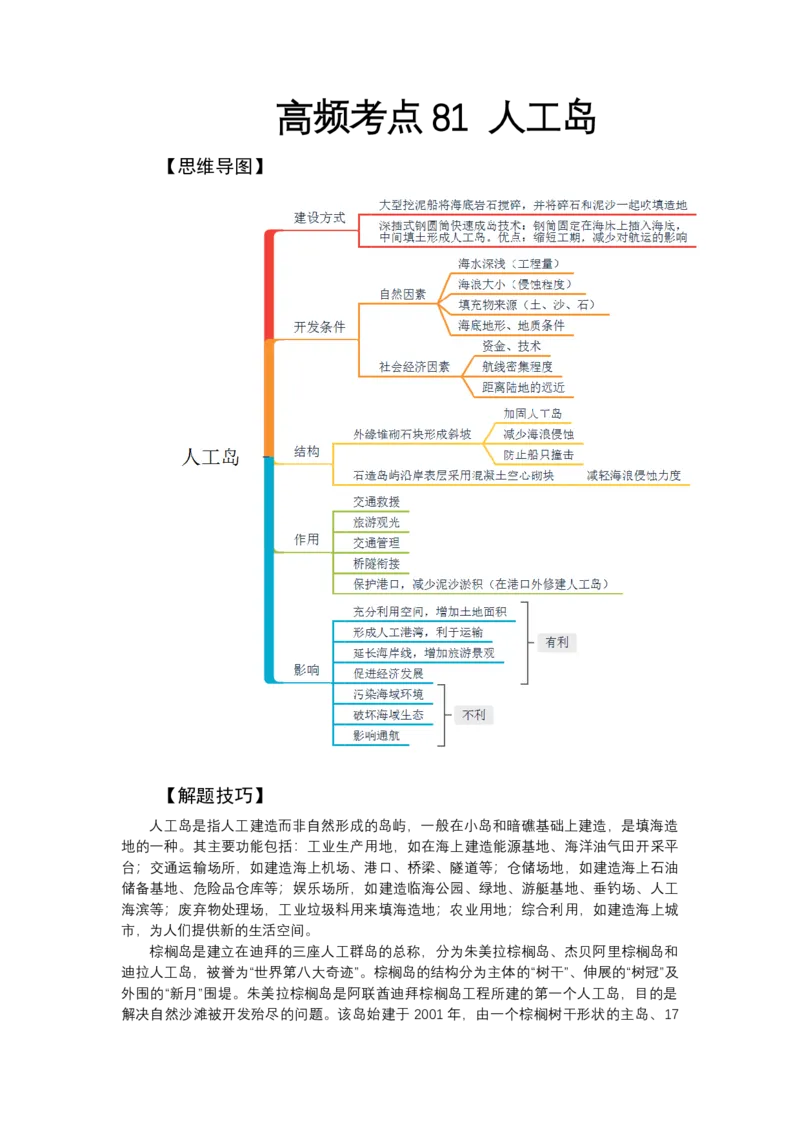 《高频考点81人工岛_地理_2026年-地理高考专项复习_42026年高考地理高频考点专项突破思维导图+解题技巧+专项突破》第1页预览